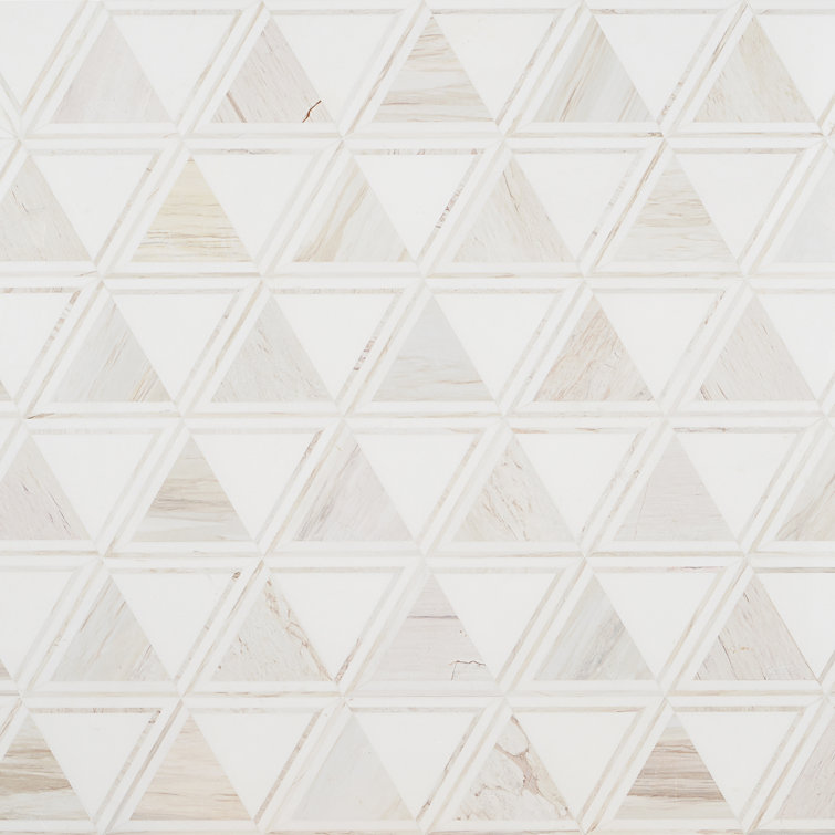 Bernini Beige Polished Porcelain and Marble Mosaic Tile