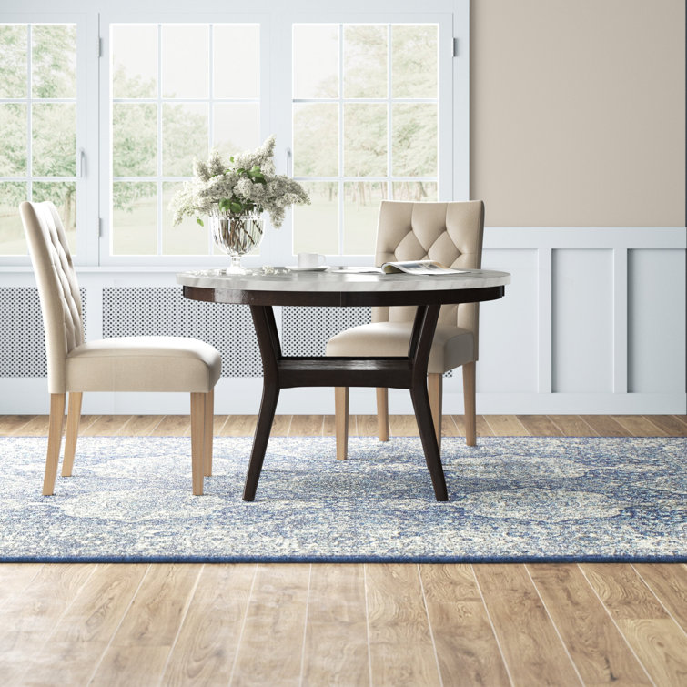 Celeste 48'' Round Espresso Wood & Faux Marble Dining Table