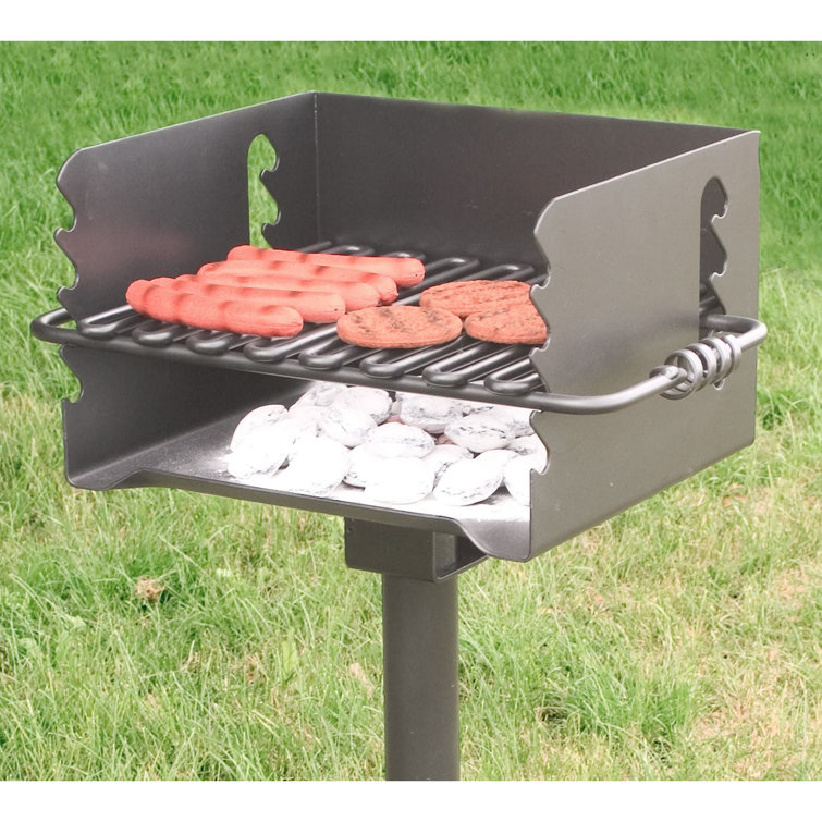 Pilot Rock Black Steel Park-Style Outdoor BBQ Charcoal Grill