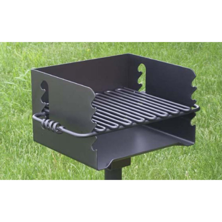 Pilot Rock Black Steel Park-Style Outdoor BBQ Charcoal Grill