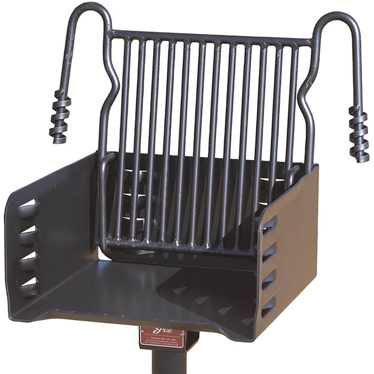 Pilot Rock Black Heavy Duty Steel Park Style Charcoal Grill