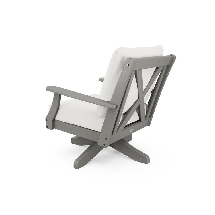 Braxton 32" Black and Grey Recycled Plastic Swivel Chair
