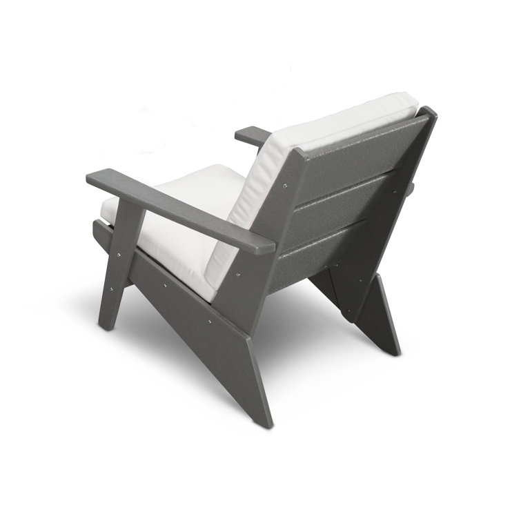 Riviera Slate Grey Modern Lounge Chair with Slim Cushions