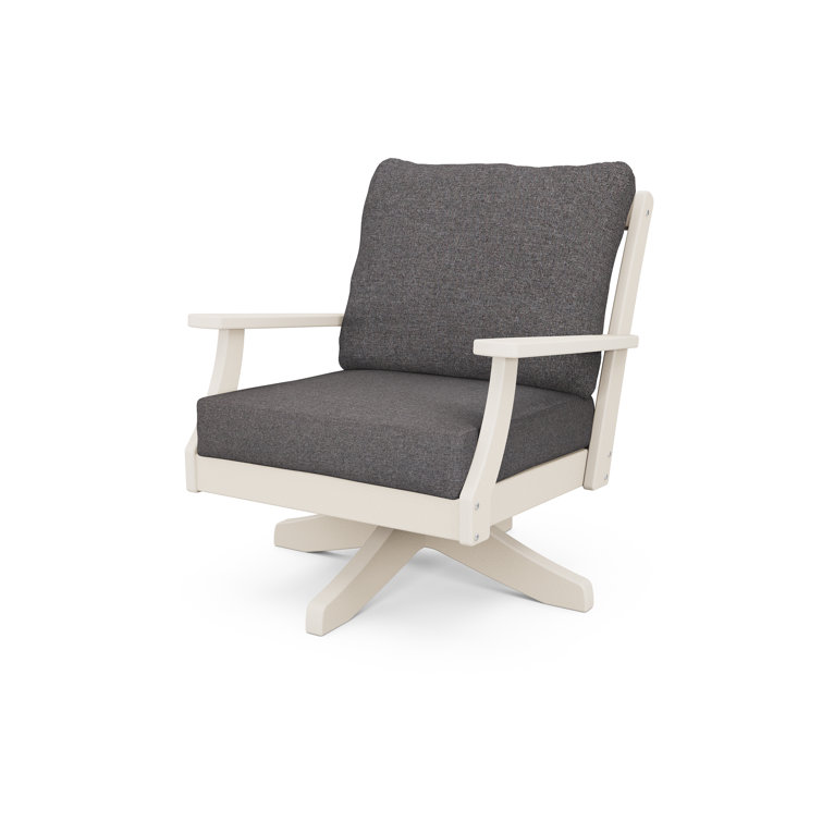 Ash Charcoal Braxton Classic X-Back Swivel Lounge Chair in Sand