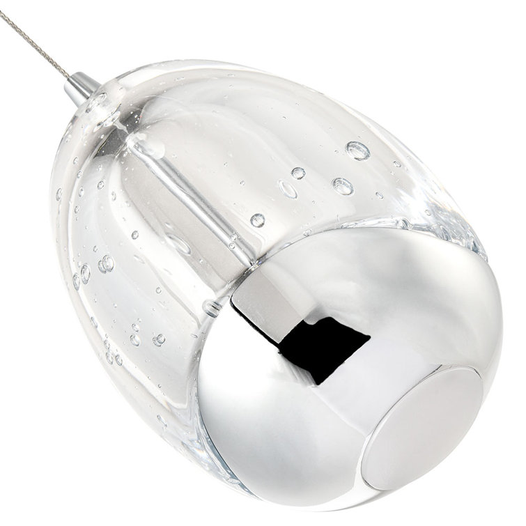 Artisan Deco 7.5" Polished Chrome Globe LED Pendant Light