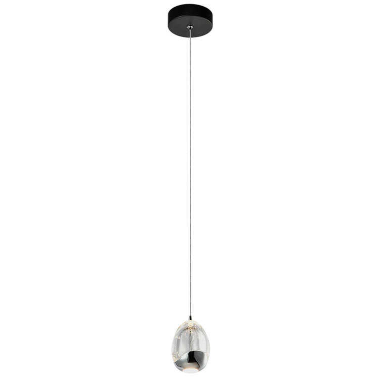 Artisan Deco Black Glass LED Pendant Light, 80" Energy Star