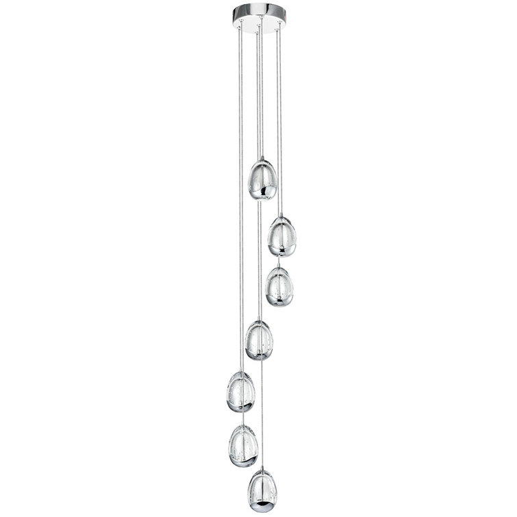 Venezia Chrome 7-Light Adjustable LED Teardrop Chandelier