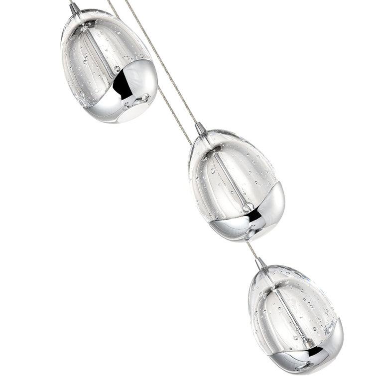 Venezia Chrome 7-Light Adjustable LED Teardrop Chandelier