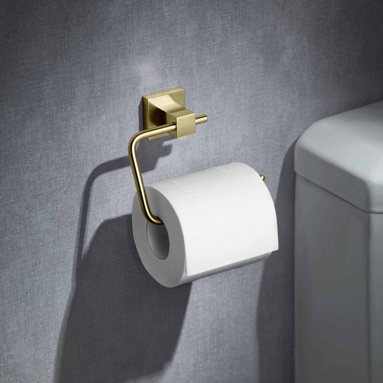 Brushed Gold Brass Wall Mounted Toilet Paper Holder