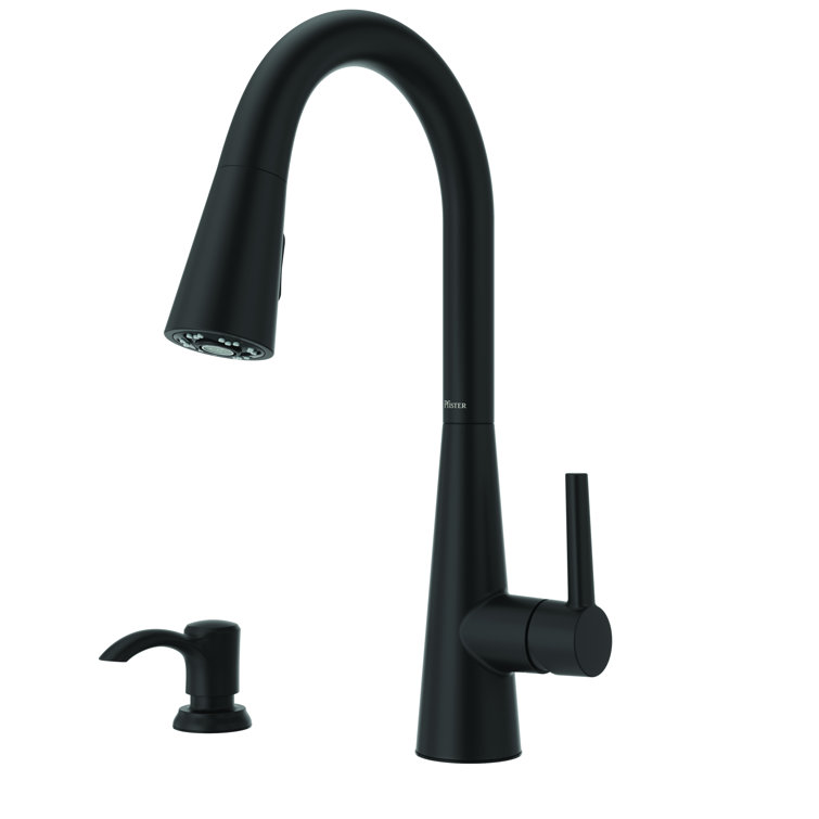 Matte Black High Arc Kitchen Faucet with Pull-Down Spray