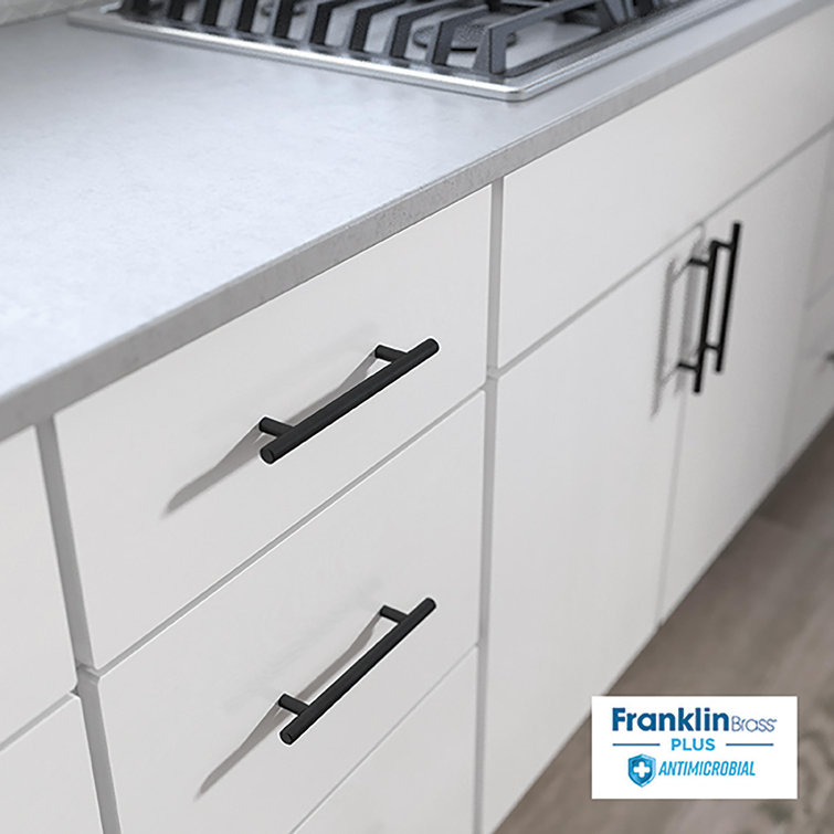 Matte Black Brass Modern Drawer Pulls with Mounting Hardware