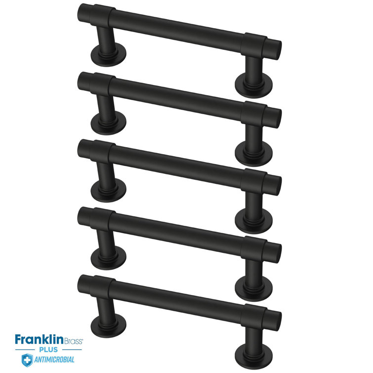 Francisco 3" Matte Black Brass Bar Pulls with Mounting Hardware