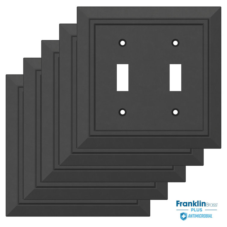 Matte Black Antimicrobial 2-Gang Decorative Wall Plate