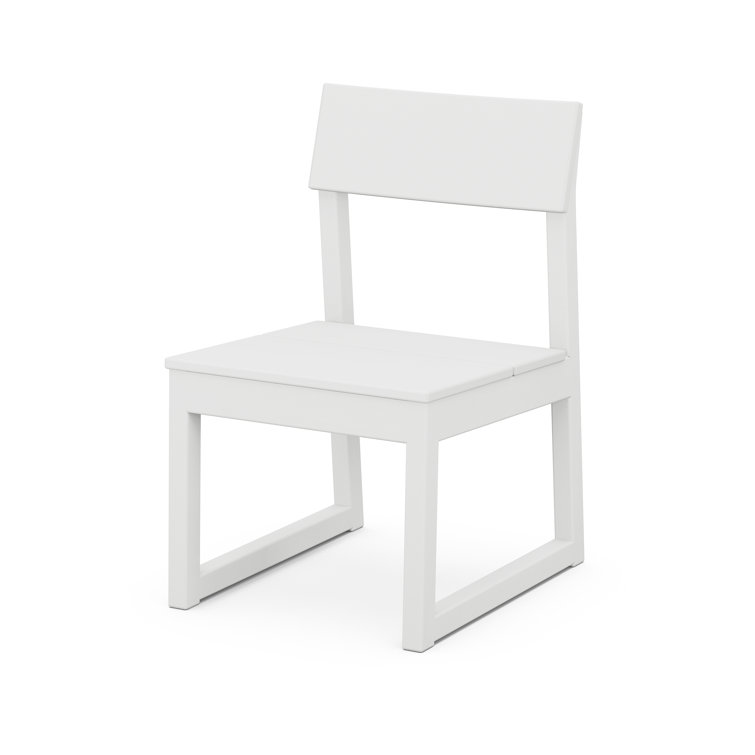 Edge White Modern Outdoor Dining Side Chair