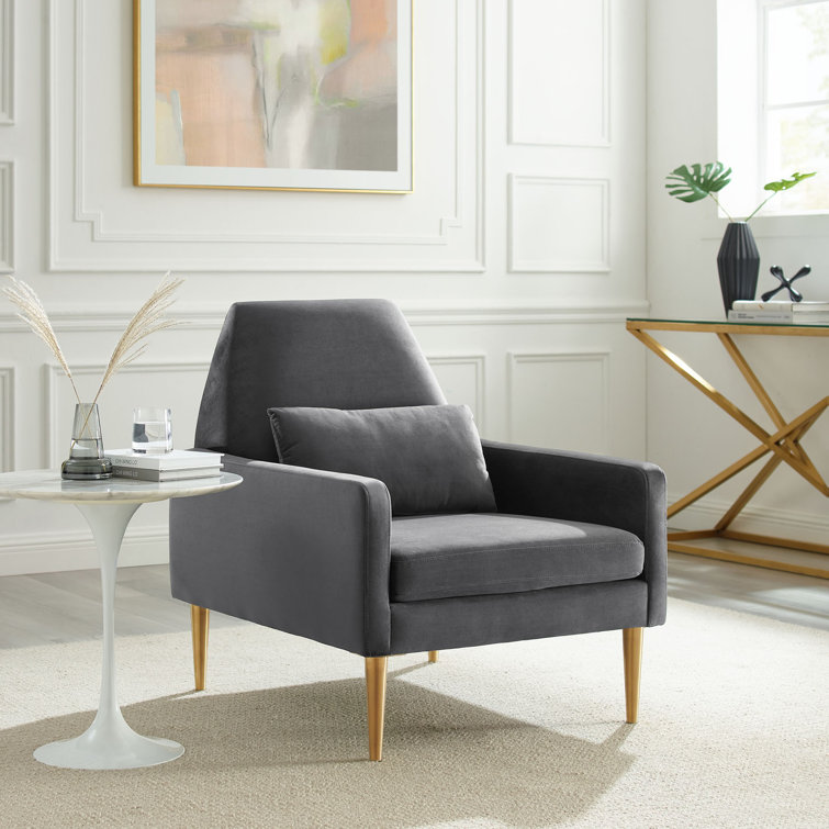 Liliana Charcoal Gray 28.5" Performance Velvet Armchair