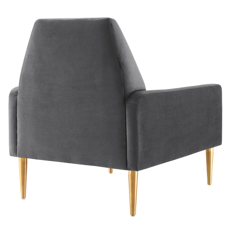 Liliana Charcoal Gray 28.5" Performance Velvet Armchair