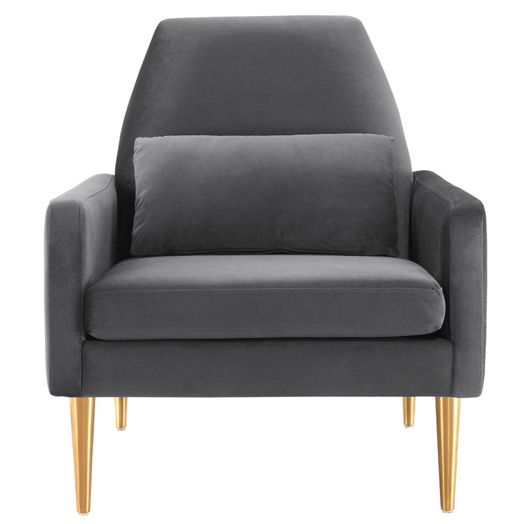 Liliana Charcoal Gray 28.5" Performance Velvet Armchair