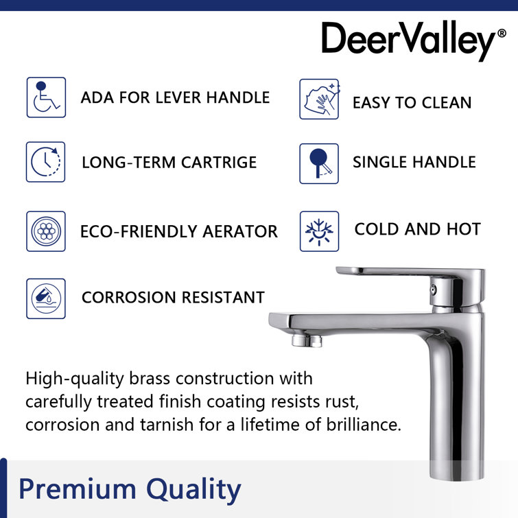 Chrome Brass Single Hole Bathroom Faucet
