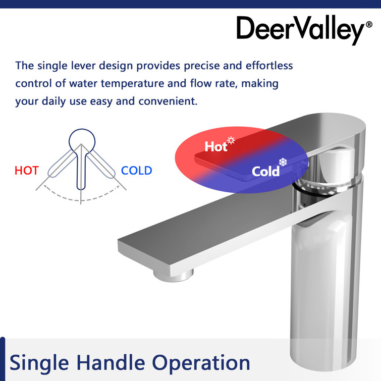 Chrome Brass Single Hole Bathroom Faucet