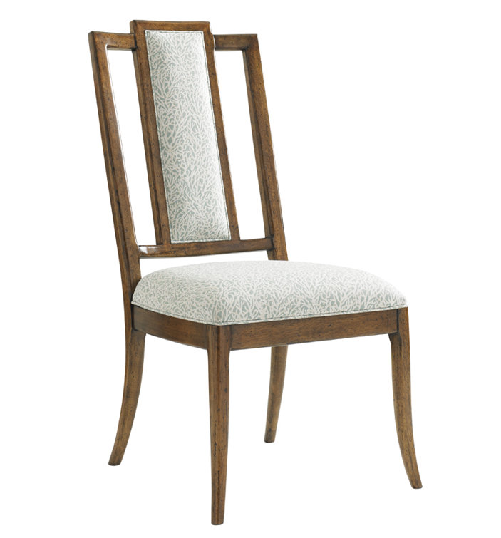 Ivory Slat-Back Transitional Wood Side Chair