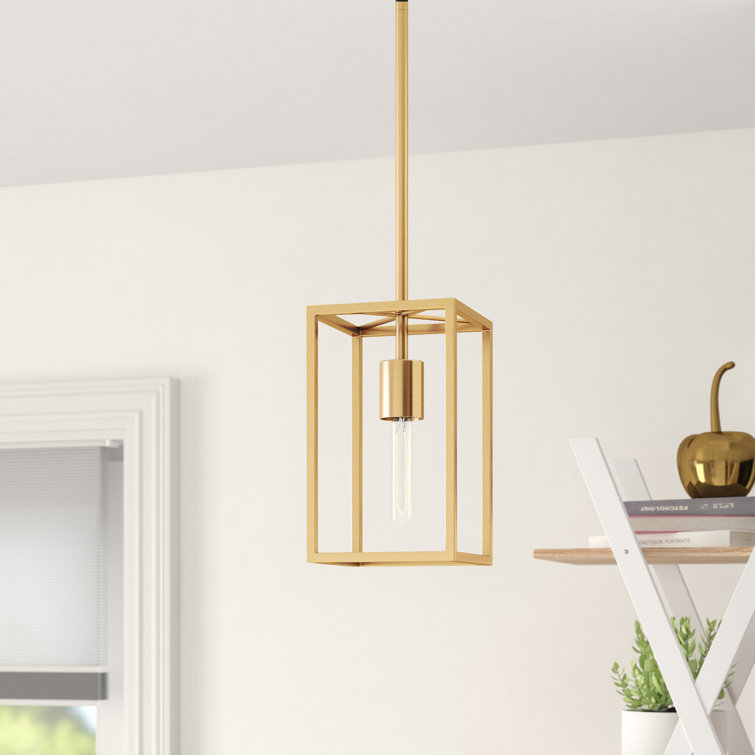 Kilkenny Geometric Brass Square Pendant with 8 ft Cord