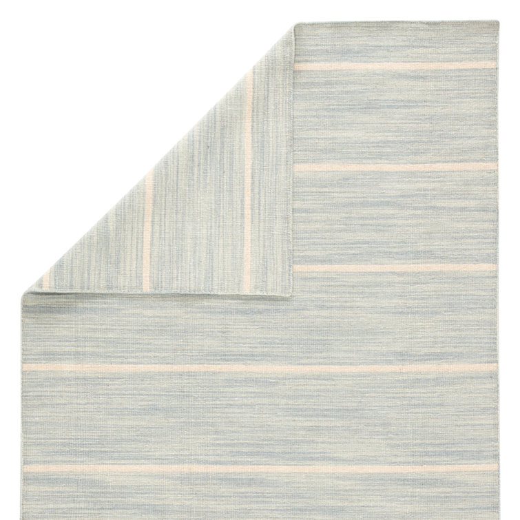 Celestial Blue 10' x 14' Wool Striped Area Rug