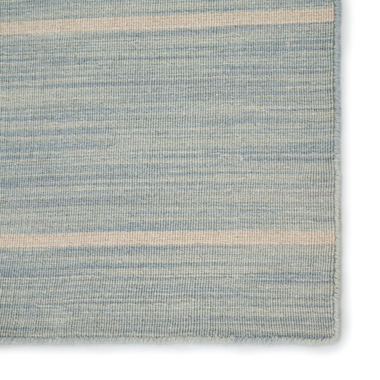 Celestial Blue 10' x 14' Wool Striped Area Rug