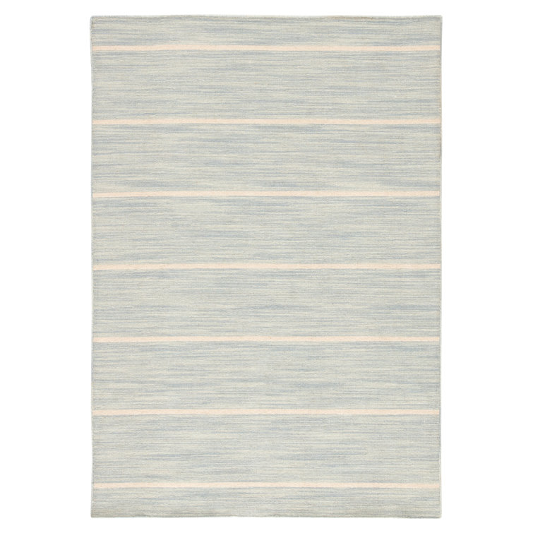 Celestial Blue 10' x 14' Wool Striped Area Rug