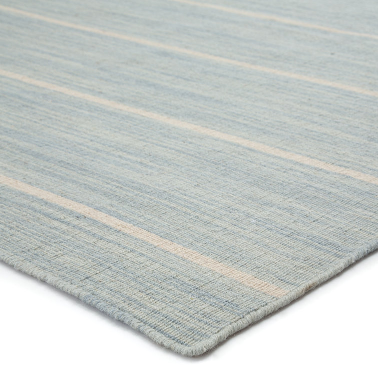 Celestial Blue 10' x 14' Wool Striped Area Rug
