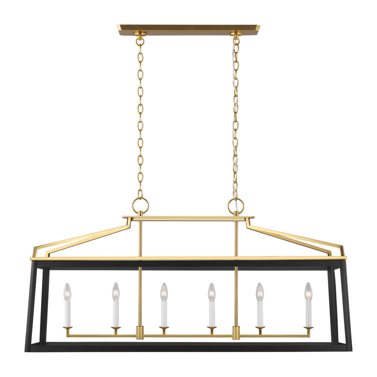 Midnight Black and Brass 6-Light Linear Lantern
