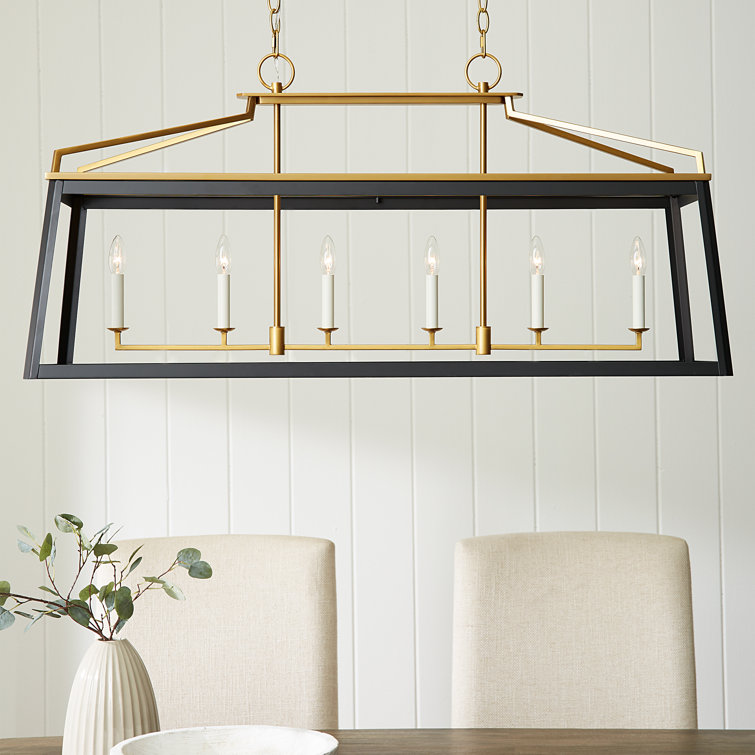 Carlow Matte White 6-Light Traditional Square Lantern Chandelier