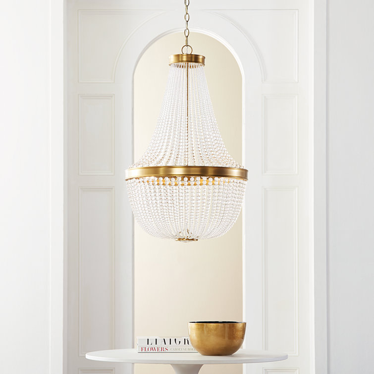 Burnished Brass 12-Light Empire Chandelier with Candelabra Bulbs