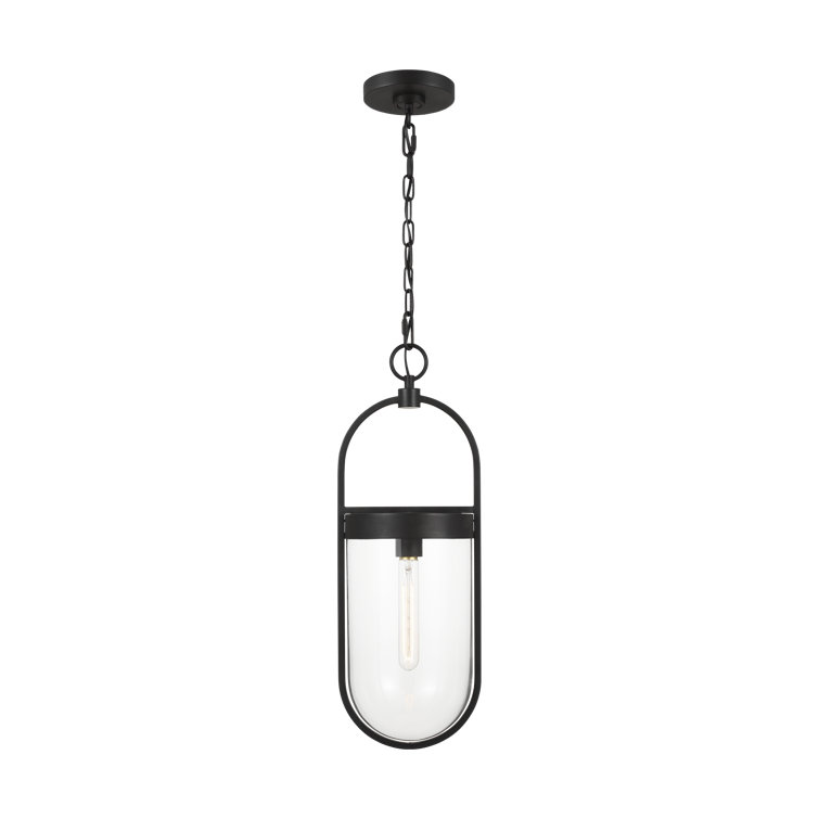 Roselyn Aged Iron Single Light Glass Pendant