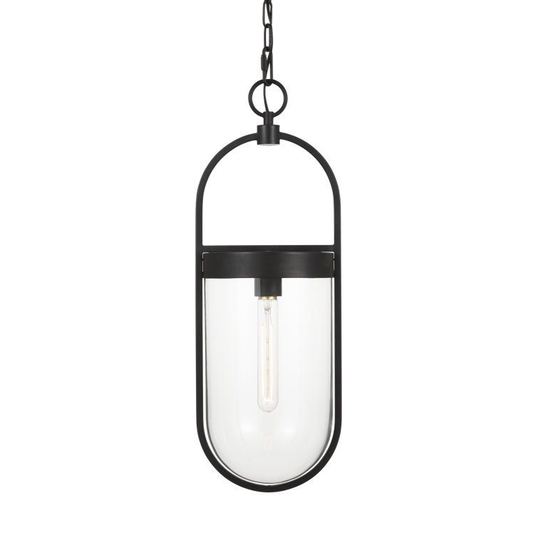 Roselyn Aged Iron Single Light Glass Pendant