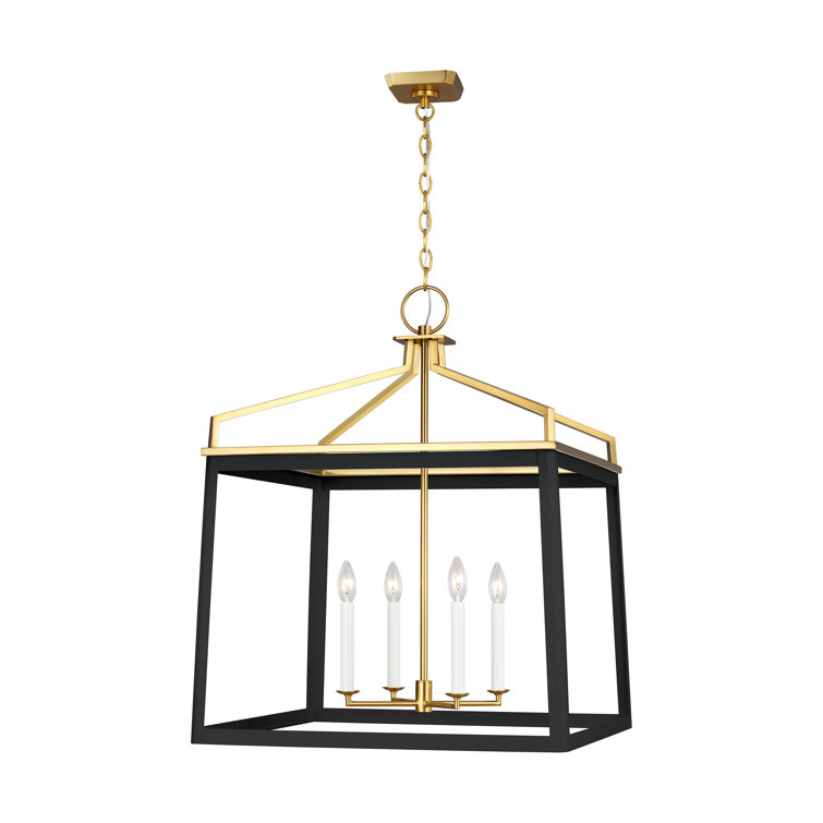 Midnight Black and Brass Extra Large Lantern Chandelier