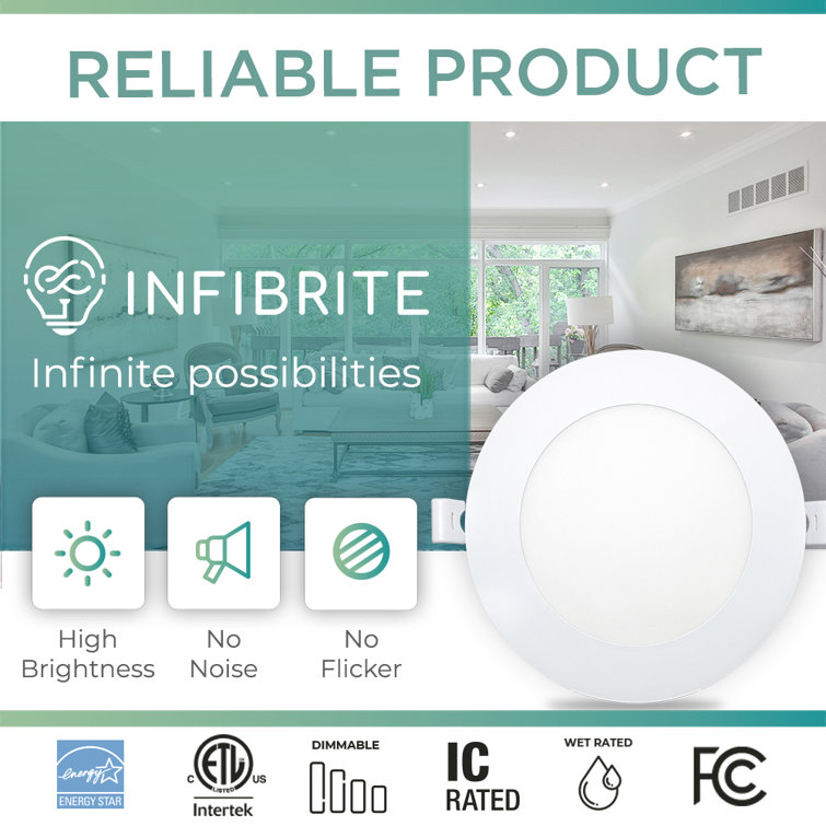 6'' White Aluminum LED Canless Recessed Lighting Kit
