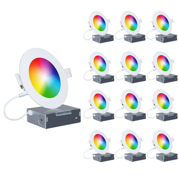 4-Inch White Matte LED Smart Recessed Lighting Kit with Color Temperature Control