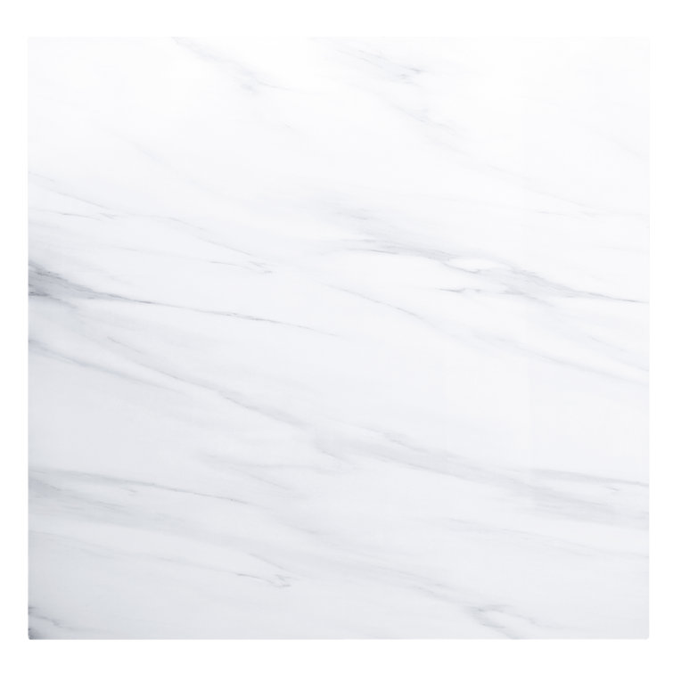 Transitional Gray Oak and White Marble Square Dining Table