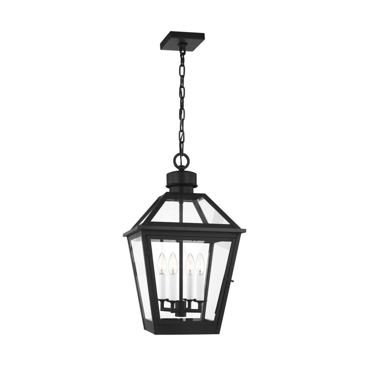 Chapman & Myers Black Glass 4-Light Outdoor Pendant