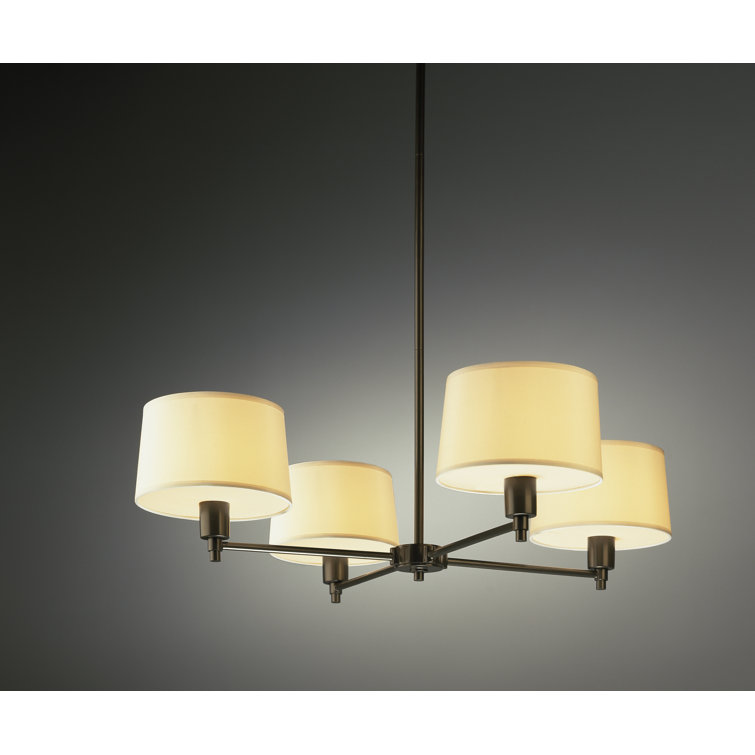 Real Simple Deep Bronze 4-Light Drum Chandelier with Snowflake Shade