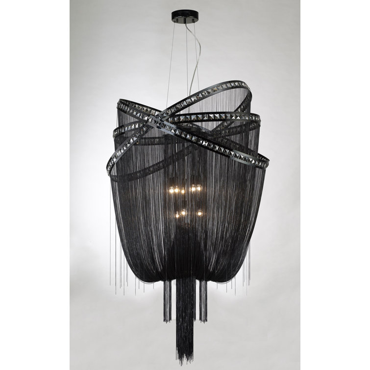 Wilshire Elegance 60" Chrome & Crystal 9-Light Chandelier