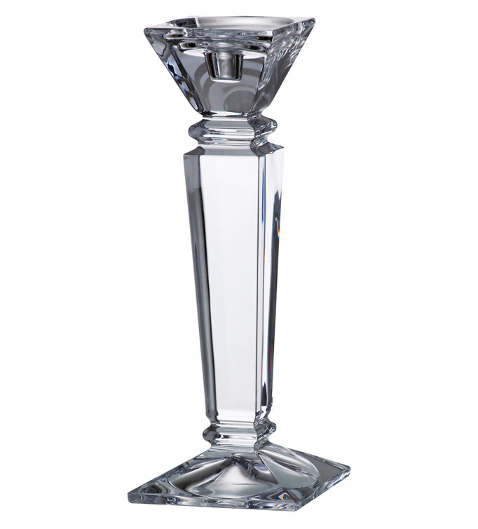 Elegant Crystal Tabletop Candlestick, 12" H x 4.5" W