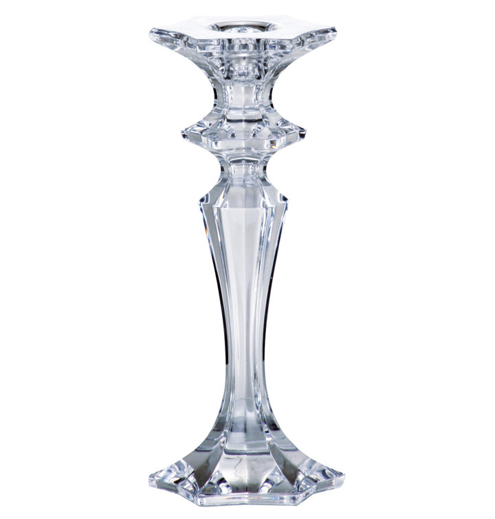 Elegant Clear Glass 8" Crystalline Candlestick