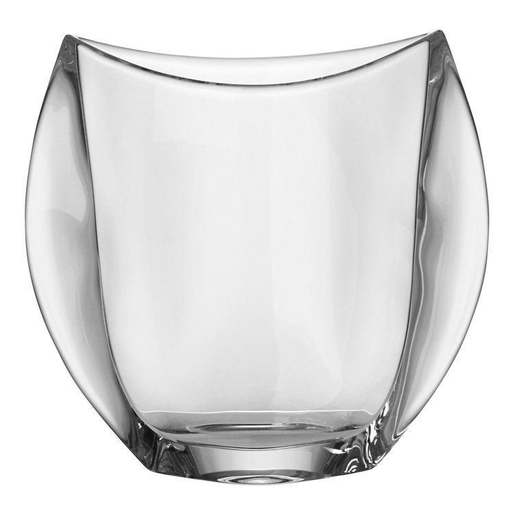 Elegant Clear Crystal Table Vase, 8.9" Height