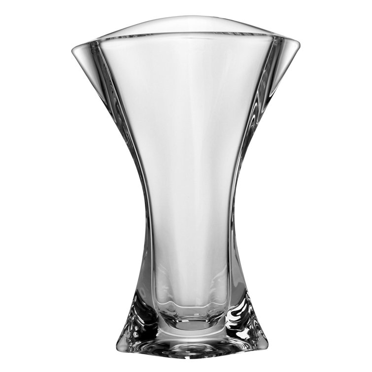 Elegant Clear Crystal Table Vase, 9.7" Height