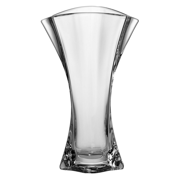 Elegant Clear Crystal Table Vase, 12.4" Height