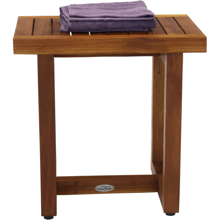 Eco-Friendly Teak Spa Shower Bench - 18" Indoor/Outdoor