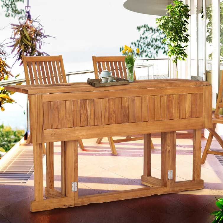 Warren Extendable Rectangular Teak Outdoor Folding Dining Table