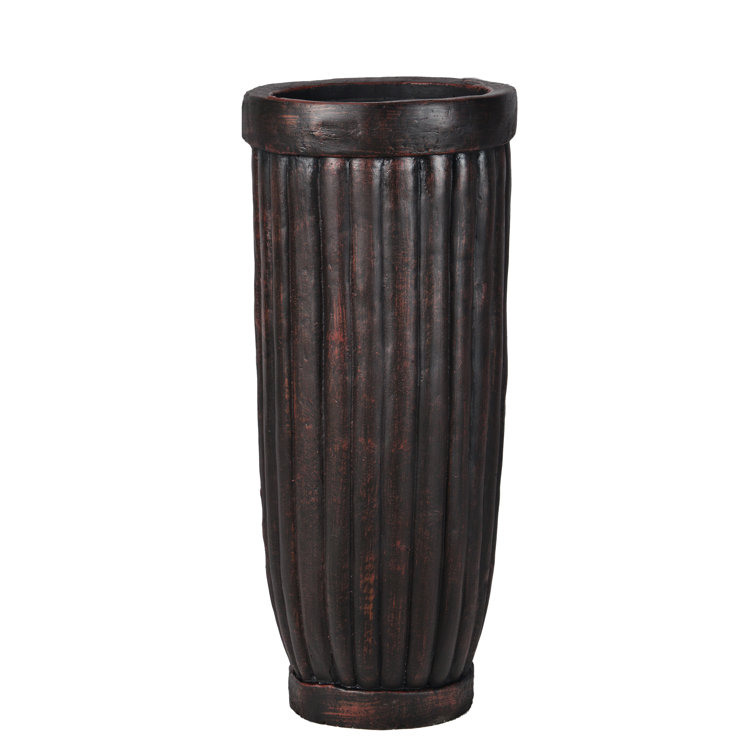 Elegant 29" Fiberstone Traditional Planter in Artificial Wood Finish