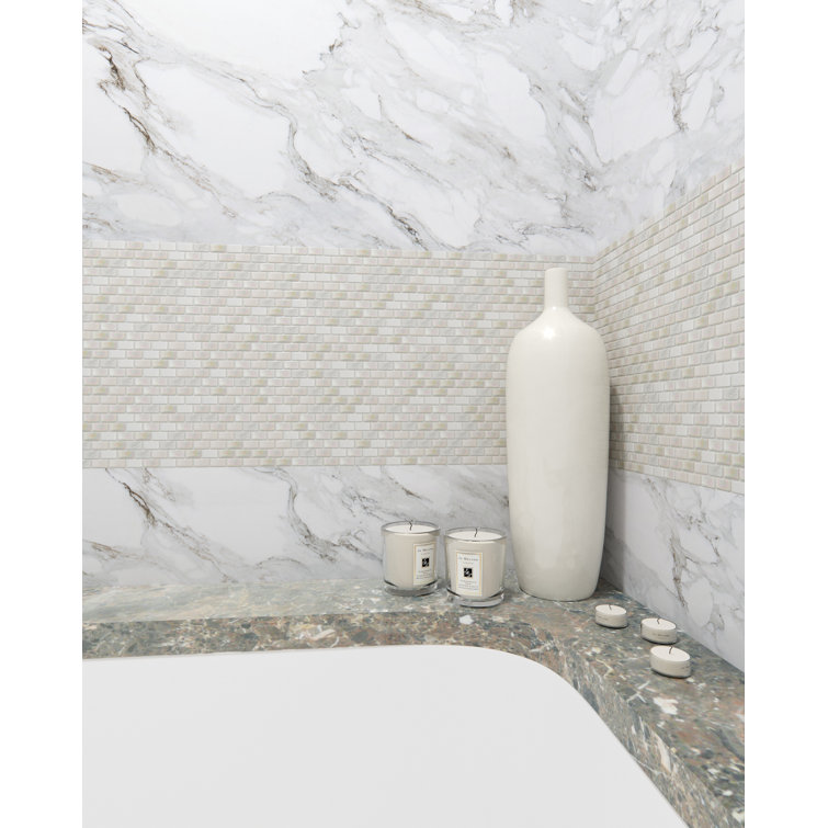 Whisten Glossy Glass and Marble Mosaic Tile